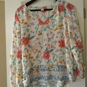 Old Navy Floral Peasant Blouse